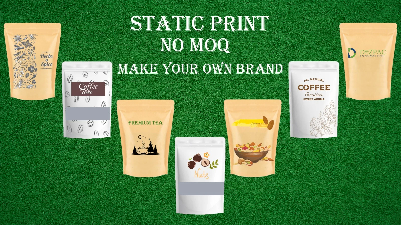 Static Printed Stand Up Pouches